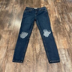 Free People Midnight Blue Ripped Skinny Jeans